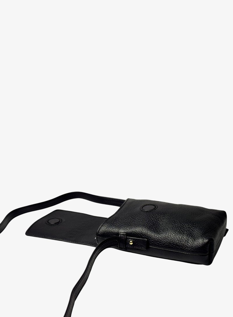 Emery Leather Phone Bag for Men & Women, Simple Open Top Mobile Pouch for Daily Use (Black) - Image 3